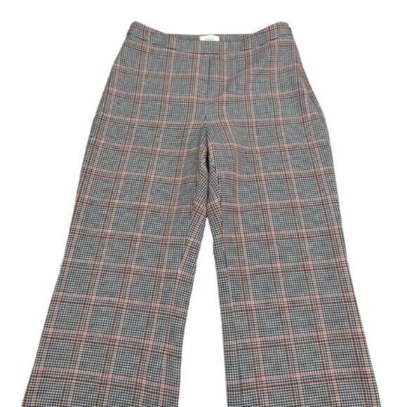 Aritzia Wilfred Kick Flare Check Houndstooth Plaid Pants Black Rust Size 2 - Picture 5 of 8